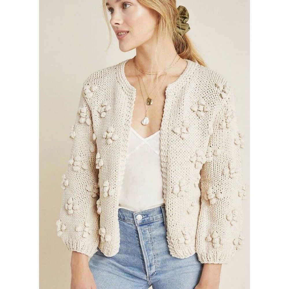 Callahan Bisou  Popcorn Beige Hand Knit Sweater
